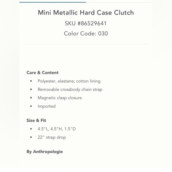 Anthropologie mini metalic clutch in Gold - Picture 5 of 5